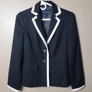 Banana Republic Factory Schoolboy Piped Wool Blend Blazer-Size 2